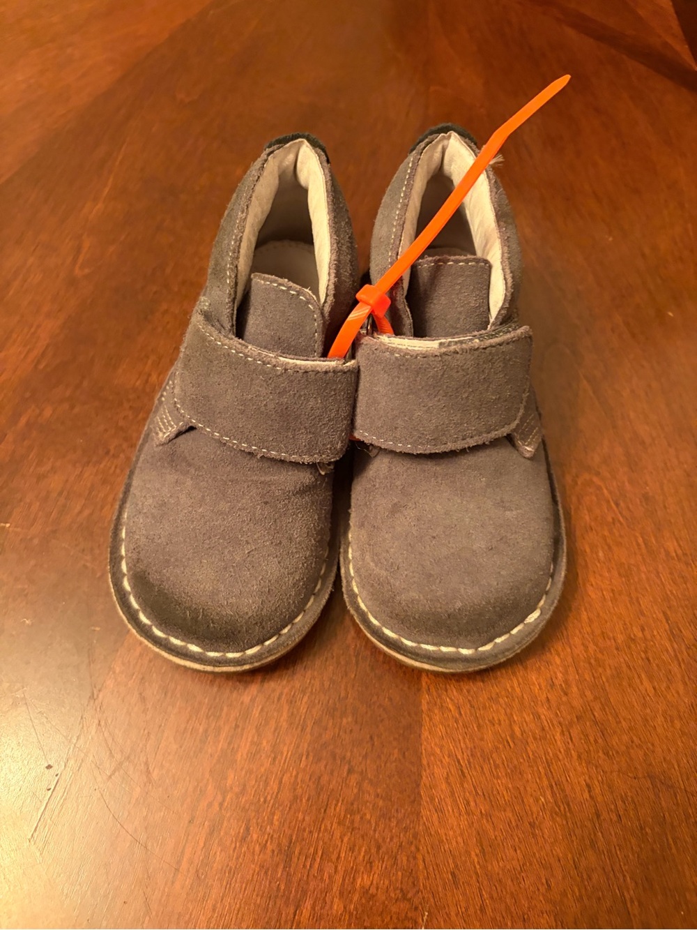 Kids Gray Suede Hook-and-Loop Boots